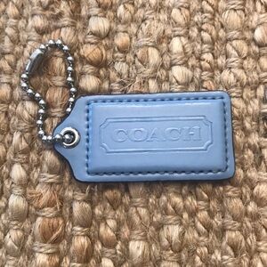 COACH Light Blue Leather Bag Charm Keychain